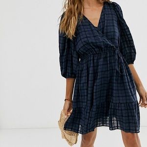 & Other Stories cotton mini wrap dress in …